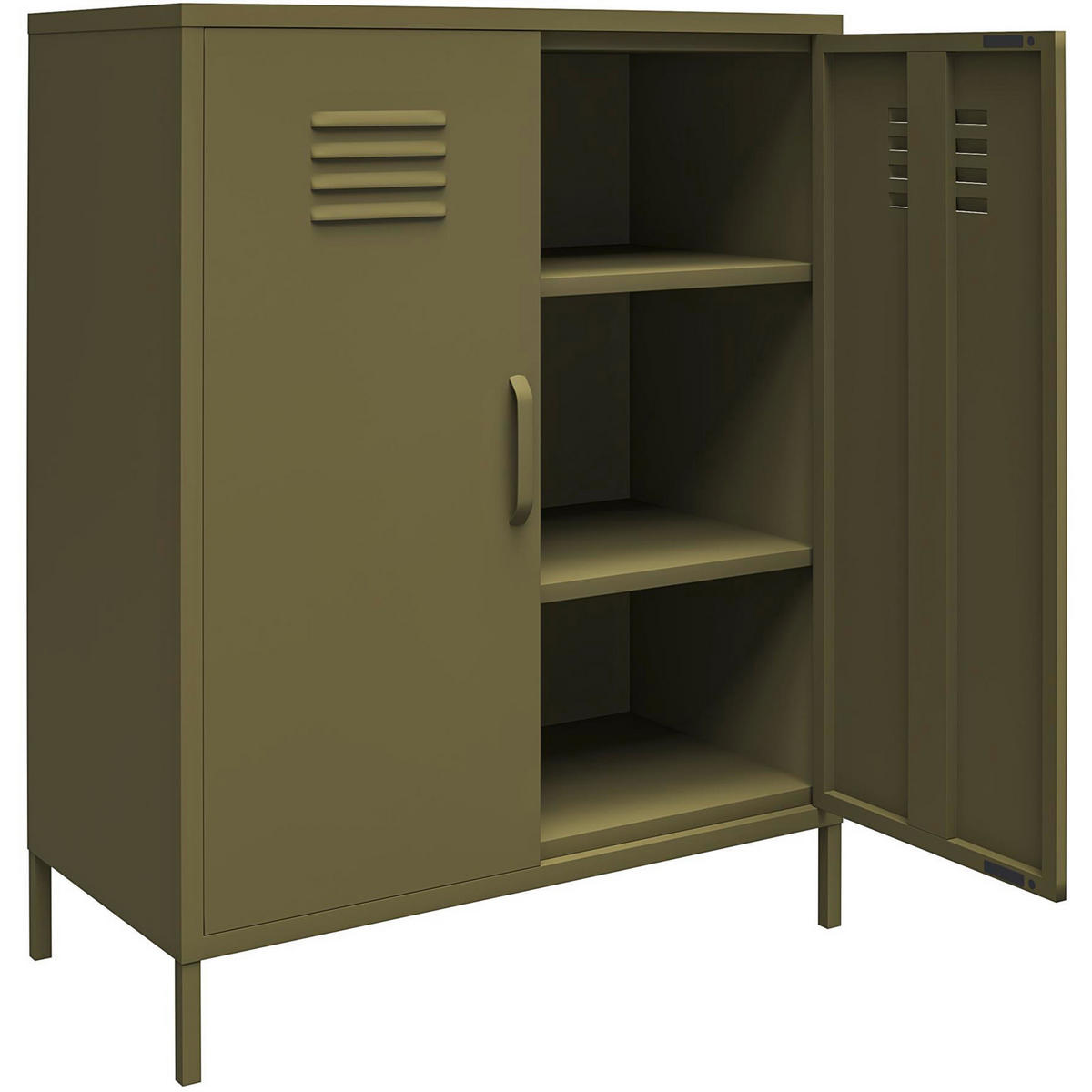 KOMMODE Bradford  in 79/100/39 cm  - Olivgrün, Design, Metall (79/100/39cm) - MID.YOU