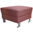 HOCKER Webstoff Hellrot  - Hellrot/Silberfarben, Design, Textil/Metall (62/41/62cm) - Xora