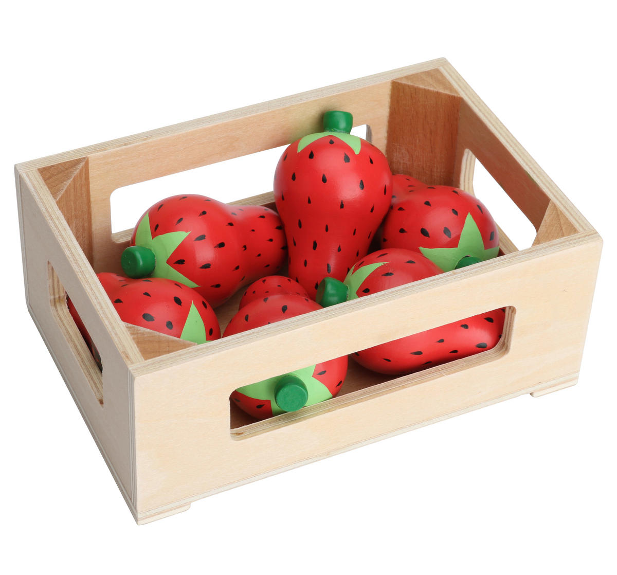 KAUFLADENZUBEHÖR Erdbeeren  - Eichefarben/Rot, Basics, Holz (13,4/5/9cm) - My Baby Lou