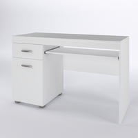 PISAĆI STOL  bijela  drvni materijal  - bijela/boje aluminija, Moderno, drvni materijal/metal (120/49.5/75.5cm)