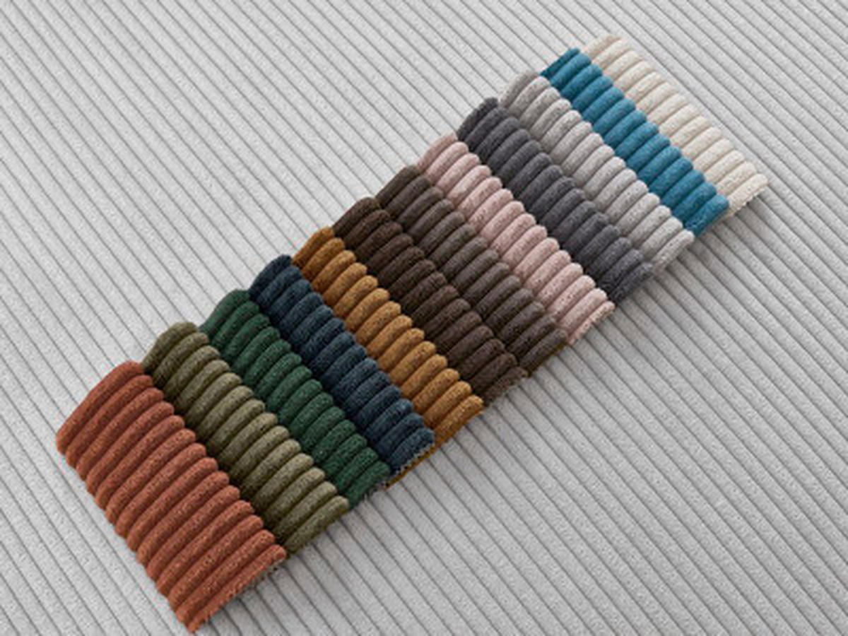 ECKSOFA Ottomane links  ATILLA Hellgrau Cord  - Hellgrau/Schwarz, MODERN, Kunststoff/Textil (149/244cm)