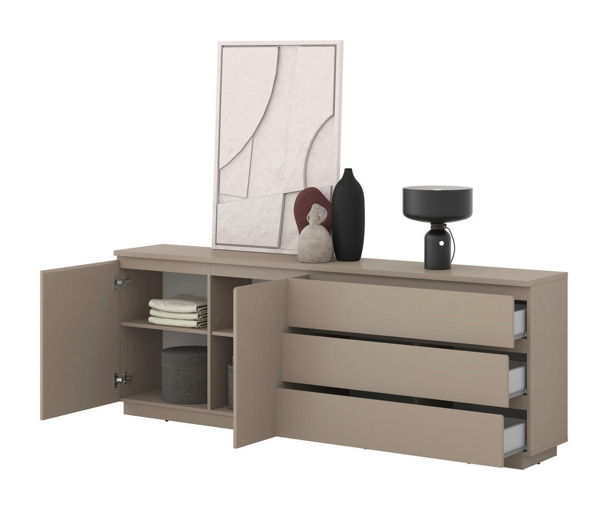 SIDEBOARD Bilbao  in 200/72/34,5 cm  - Taupe, Design, Holzwerkstoff (200/72/34,5cm) - MID.YOU