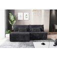 ECKSOFA Schwarz Cord  - Schwarz, MODERN, Holz/Textil (145/210cm) - Carryhome