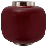 VASE  - Pflaume/Silberfarben, Trend, Metall (20/20/19cm) - Kayoom
