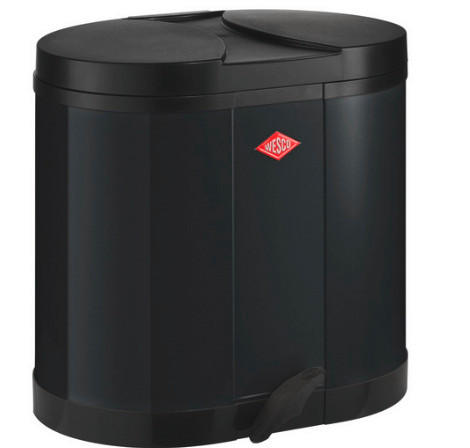 ABFALLSAMMLER ÖKOSAMMLER 170 2X15 L  - Schwarz, KONVENTIONELL, Kunststoff/Metall (45/43/36cm) - Wesco
