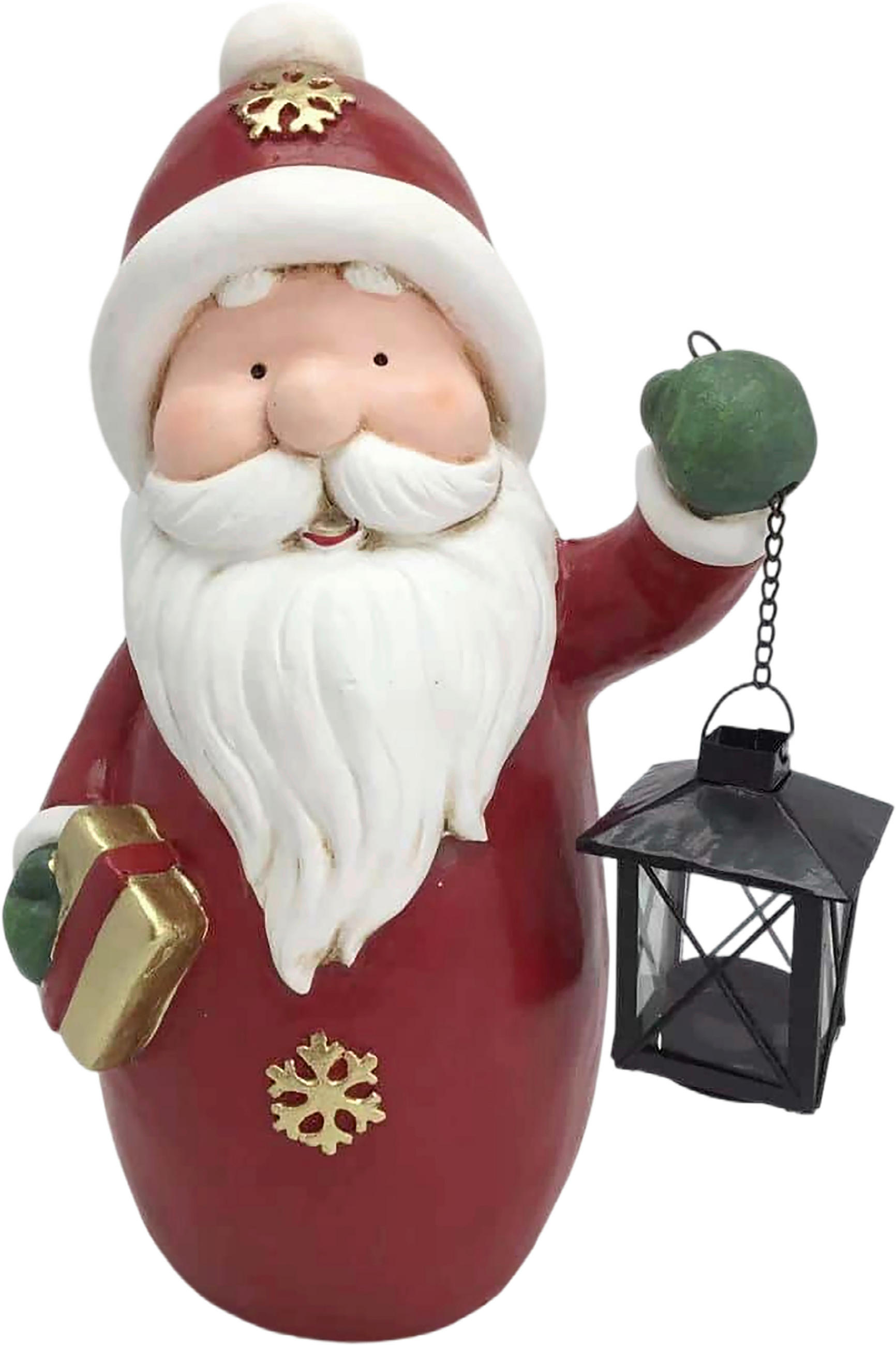 WEIHNACHTSMANN  - Rot/Schwarz, LIFESTYLE, Stein/Metall (22/39/17,5cm) - X-Mas