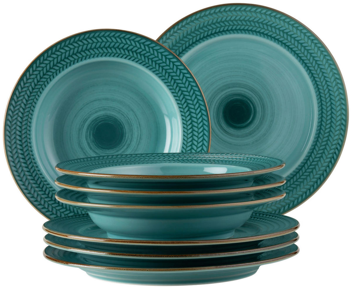 TAFELSERVICE Prospero 8-teilig  - Blau, Basics, Keramik (30,5/30,5/22cm) - Mäser