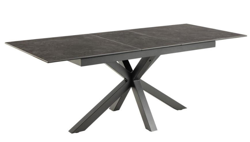 MATBORD svart rektangulär  utdragbar  - svart, Trend, metall/keramik (168-210/90/76cm) - MID.YOU