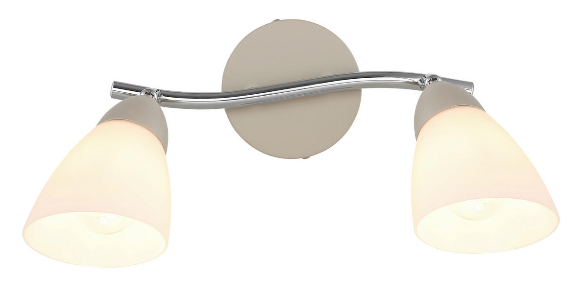 STRAHLER Paula 25/10/21 cm  - Sandfarben/Chromfarben, Design, Glas/Metall (25/10/21cm) - Globo