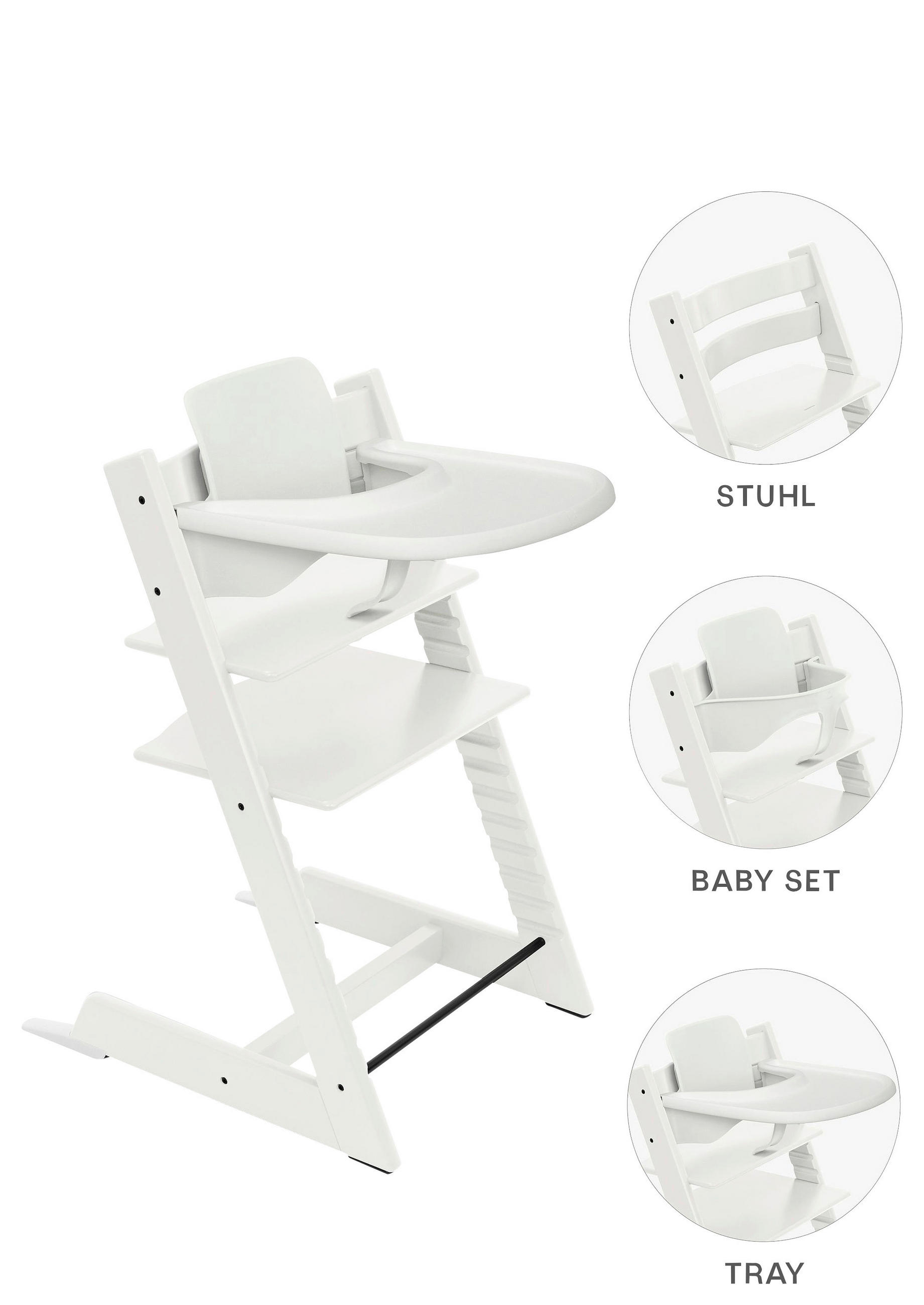 HOCHSTUHL-SET Tripp Trapp Bundles Weiß Weiß  - Weiß, Basics, Holz (83/65/46cm) - Stokke