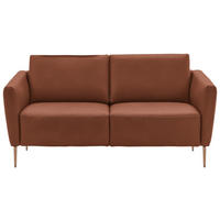 2-SITZER-SOFA  in Echtleder Cognac   - Eichefarben/Cognac, Natur, Leder/Holz (182/86/87cm) - Valnatura