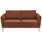 2-SITZER-SOFA  in Echtleder Cognac   - Eichefarben/Cognac, Natur, Leder/Holz (182/86/87cm) - Valnatura