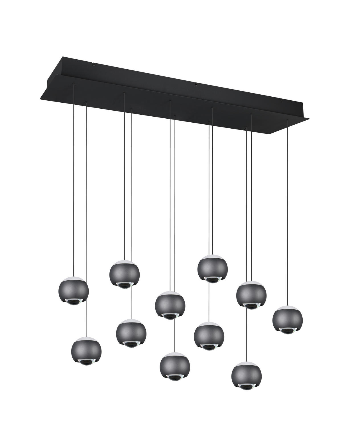LED-HÄNGELEUCHTE Musterring 114/30/200 cm   - Transparent/Schwarz, Design, Kunststoff/Metall (114/30/200cm) - Musterring