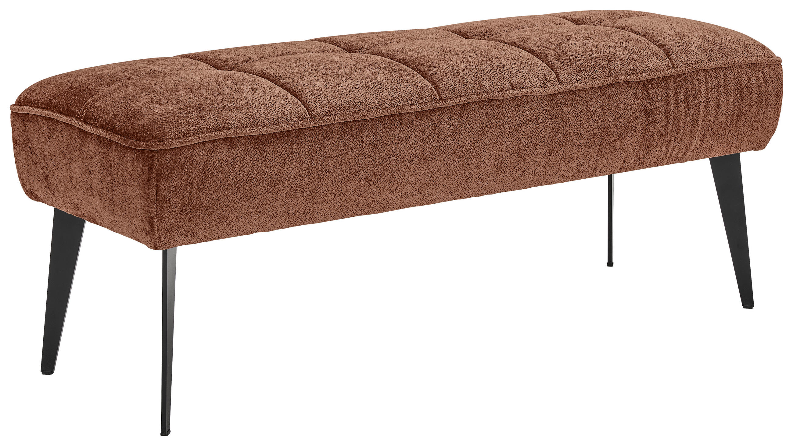 SITZBANK 133/54/47 cm Webstoff Terracotta Metall  - Terracotta/Schwarz, MODERN, Textil/Metall (133/54/47cm) - Welnova