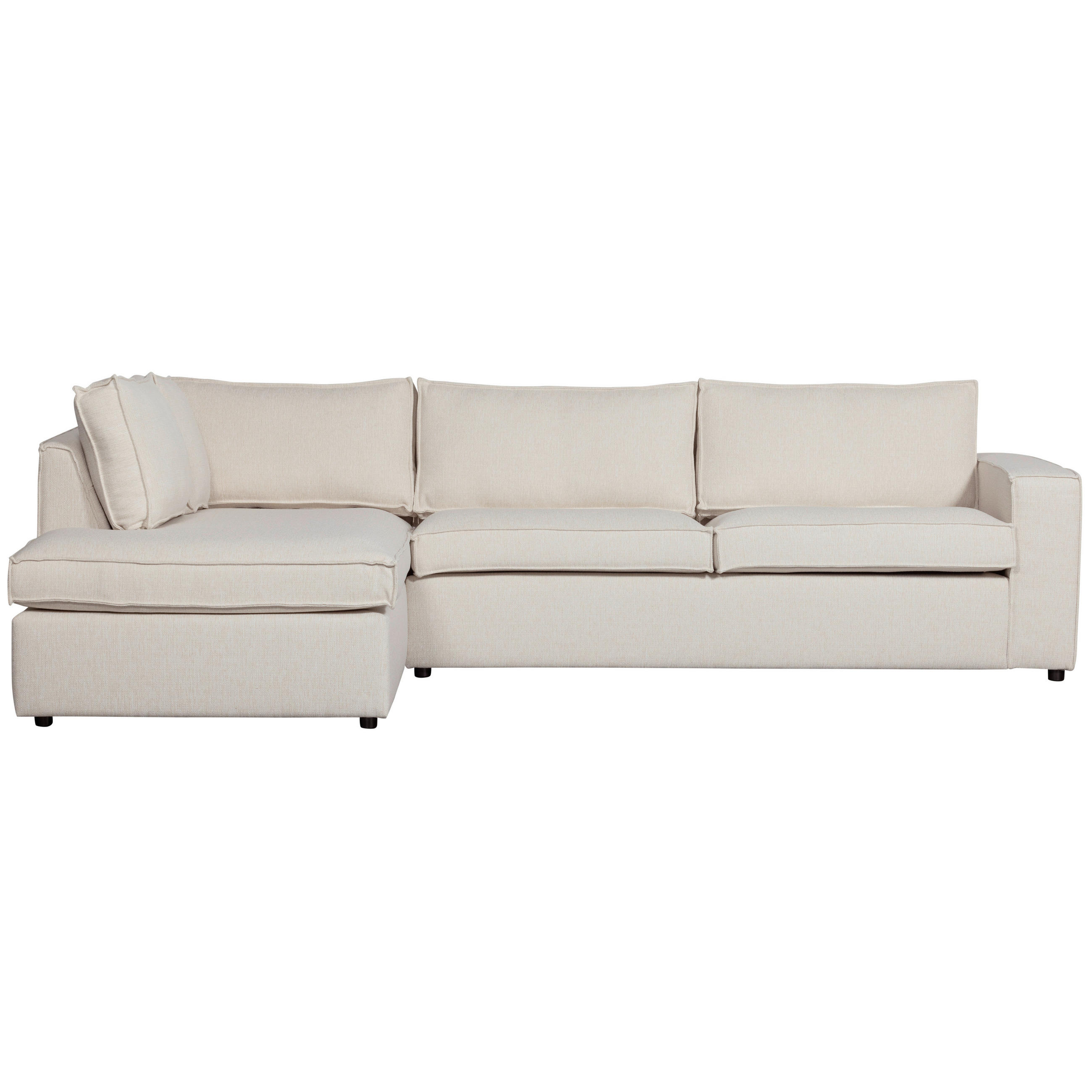 ECKSOFA Thomas Naturfarben Webstoff  - Schwarz/Naturfarben, Design, Kunststoff/Textil (197/283cm) - Livetastic