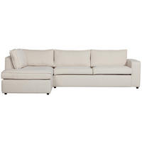 ECKSOFA Thomas Naturfarben Webstoff  - Schwarz/Naturfarben, Design, Kunststoff/Textil (197/283cm) - Livetastic