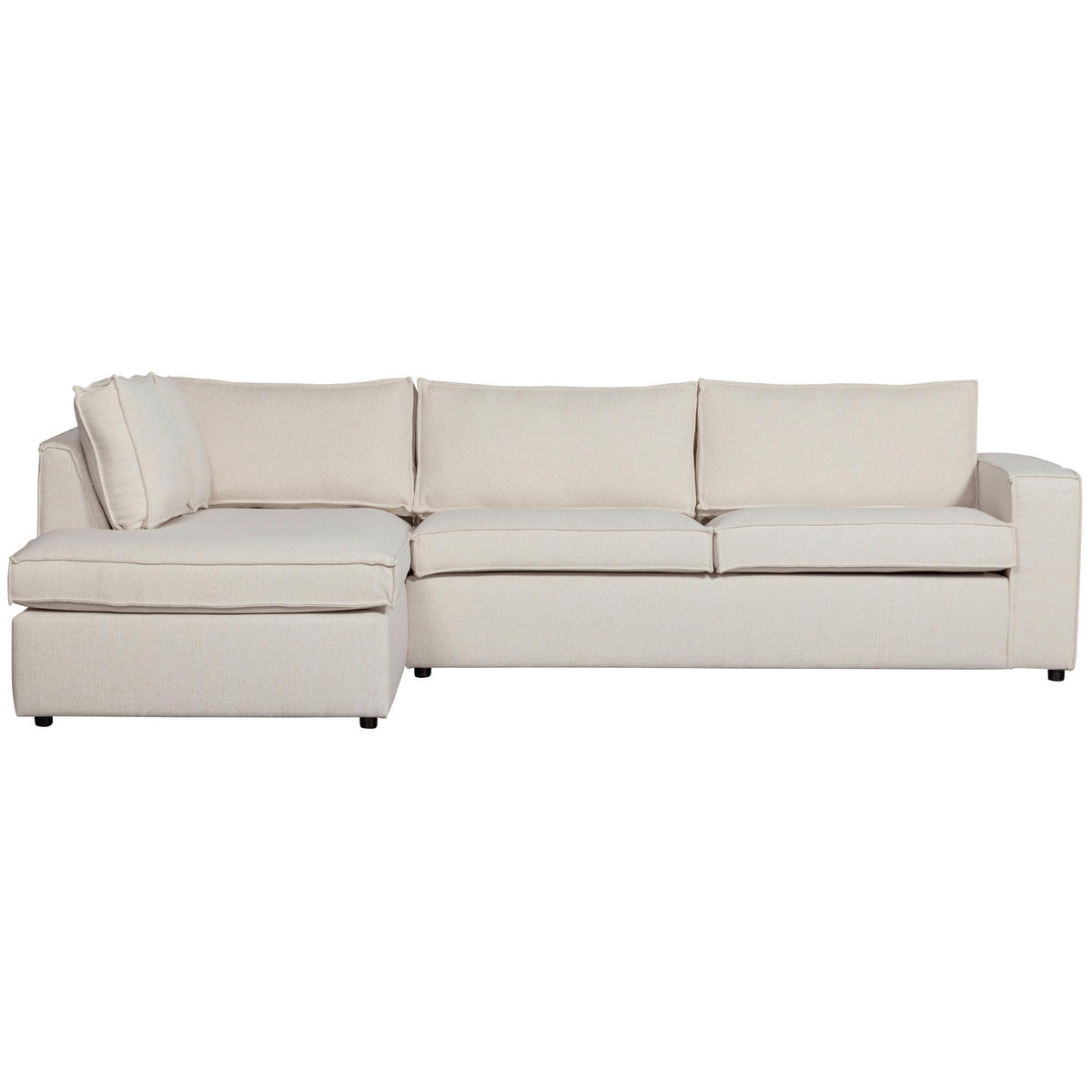 ECKSOFA Thomas Naturfarben Webstoff  - Schwarz/Naturfarben, Design, Kunststoff/Textil (197/283cm) - Livetastic