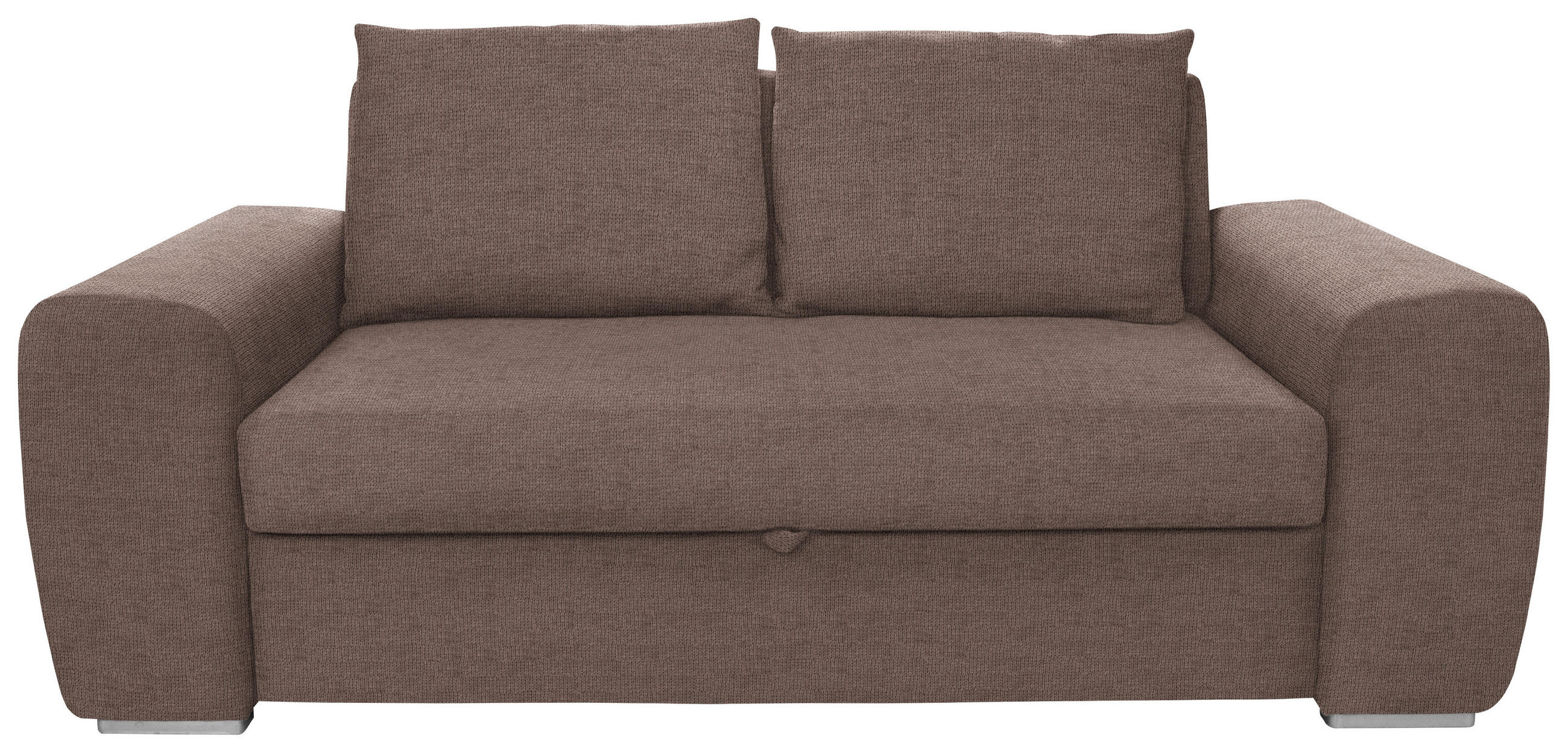 SCHLAFSOFA Hellbraun Typenauswahl, Fussart wählbar, Lederauswahl, Stoffauswahl, Armteilvarianten  - Chromfarben/Hellbraun, Design, Holz/Textil (199/92/97cm) - Livetastic