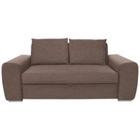 SCHLAFSOFA Hellbraun Typenauswahl, Fussart wählbar, Lederauswahl, Stoffauswahl, Armteilvarianten  - Chromfarben/Hellbraun, Design, Holz/Textil (199/92/97cm) - Livetastic