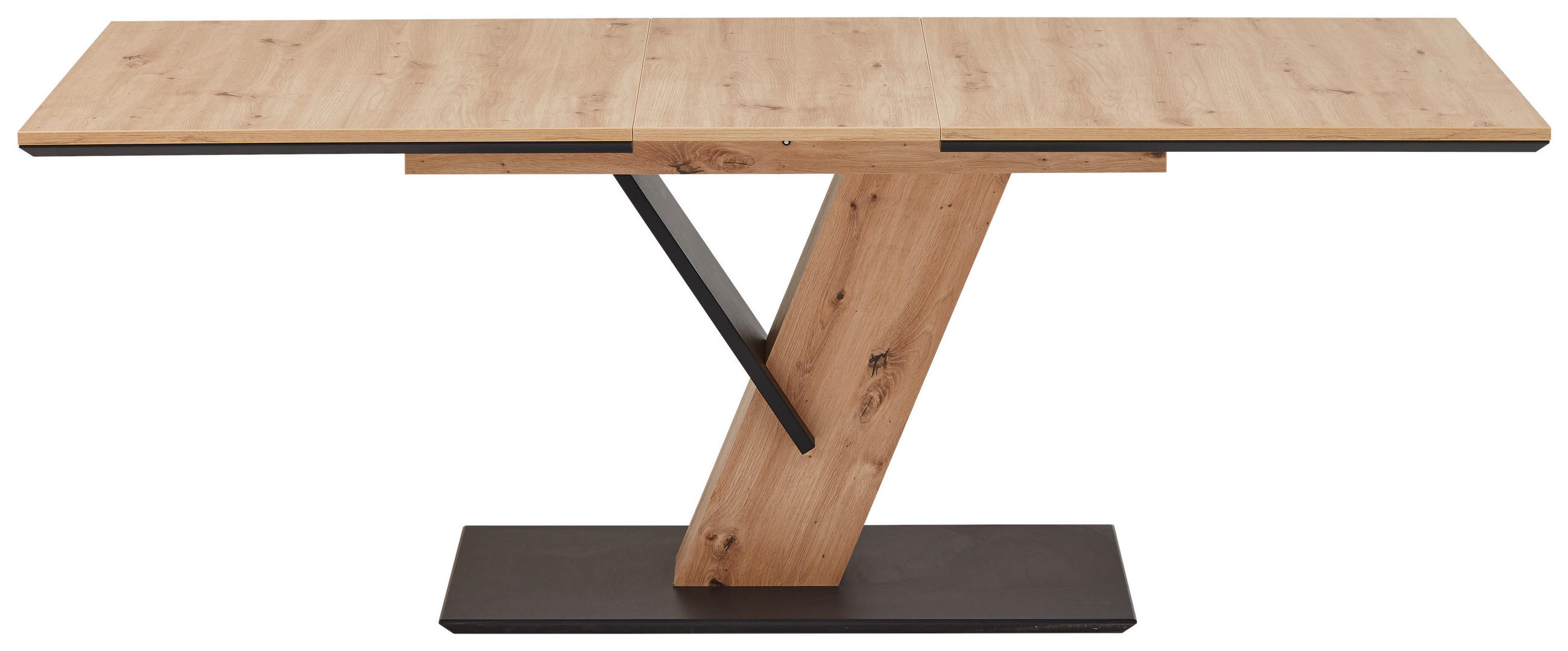 ESSTISCH 160-240/90/76 cm Schwarz, Eiche Artisan rechteckig  - Schwarz/Eiche Artisan, KONVENTIONELL (160-240/90/76cm) - Valdera