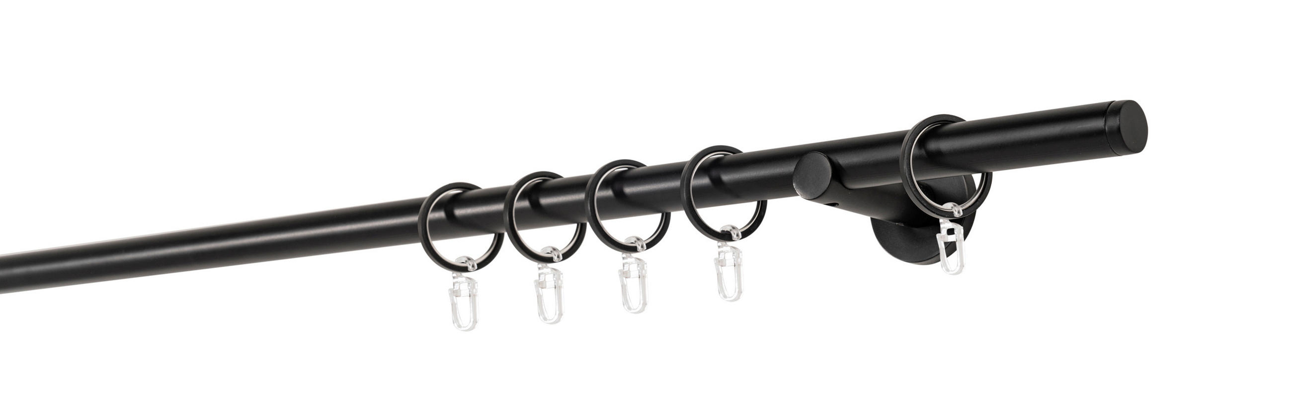 VORHANGSTANGENSET 100 cm  - Schwarz, Basics, Metall (100cm)