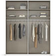SCHWEBETÜRENSCHRANK 180/223/68 cm 2-türig Weiß, Eichefarben, Chromfarben  - Chromfarben/Eichefarben, Design, Glas/Holz (180/223/68cm) - Novel