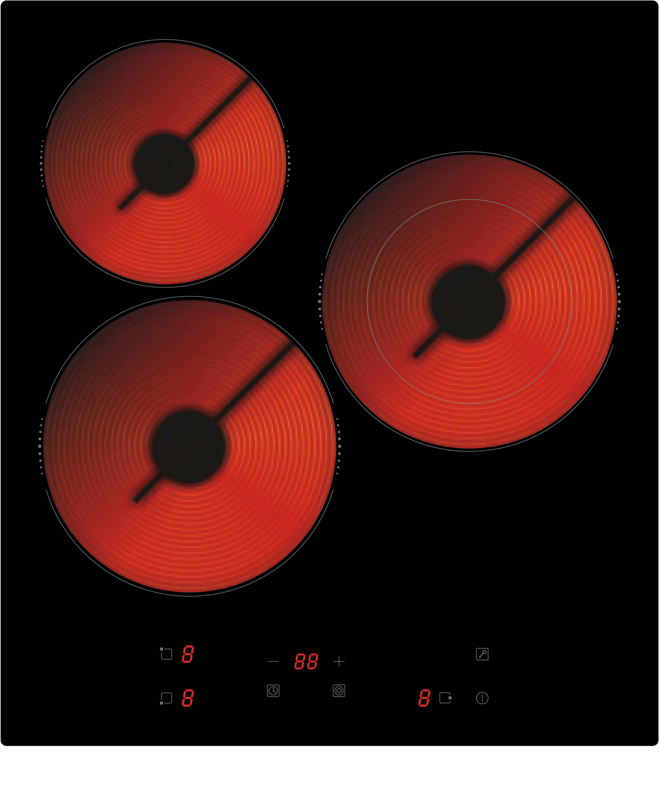 KOCHFELD KF3F  - Schwarz, Basics, Glas (45/5/51cm) - PKM