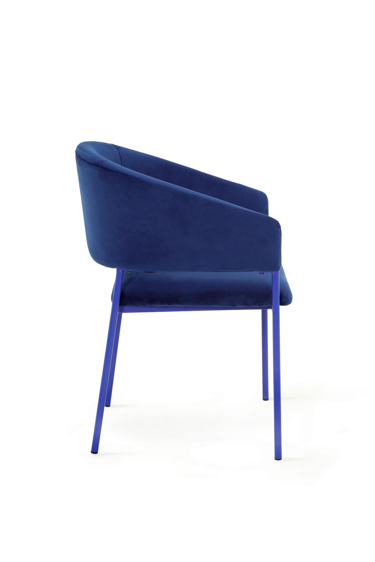 ARMLEHNSTUHL  in Stahl Samt  - Blau/Dunkelblau, Basics, Textil/Metall (58/81,5/58cm) - Tom Tailor