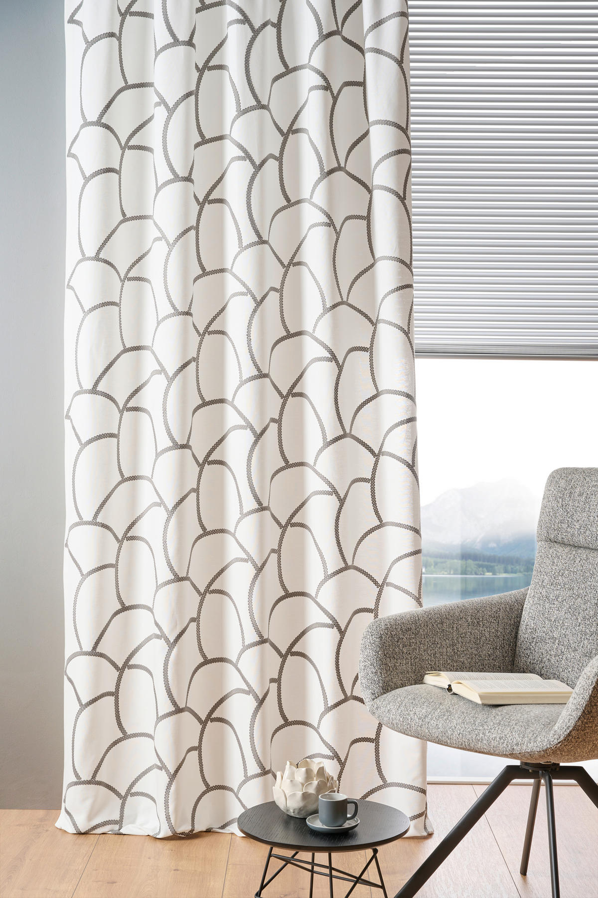 DEKOSTOFF per lfm blickdicht  - Grau, Design, Textil (140cm) - Esposa