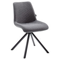 STUHL  in Flachgewebe  - Schwarz/Grau, Design, Textil/Metall (48/87/58cm) - Livetastic