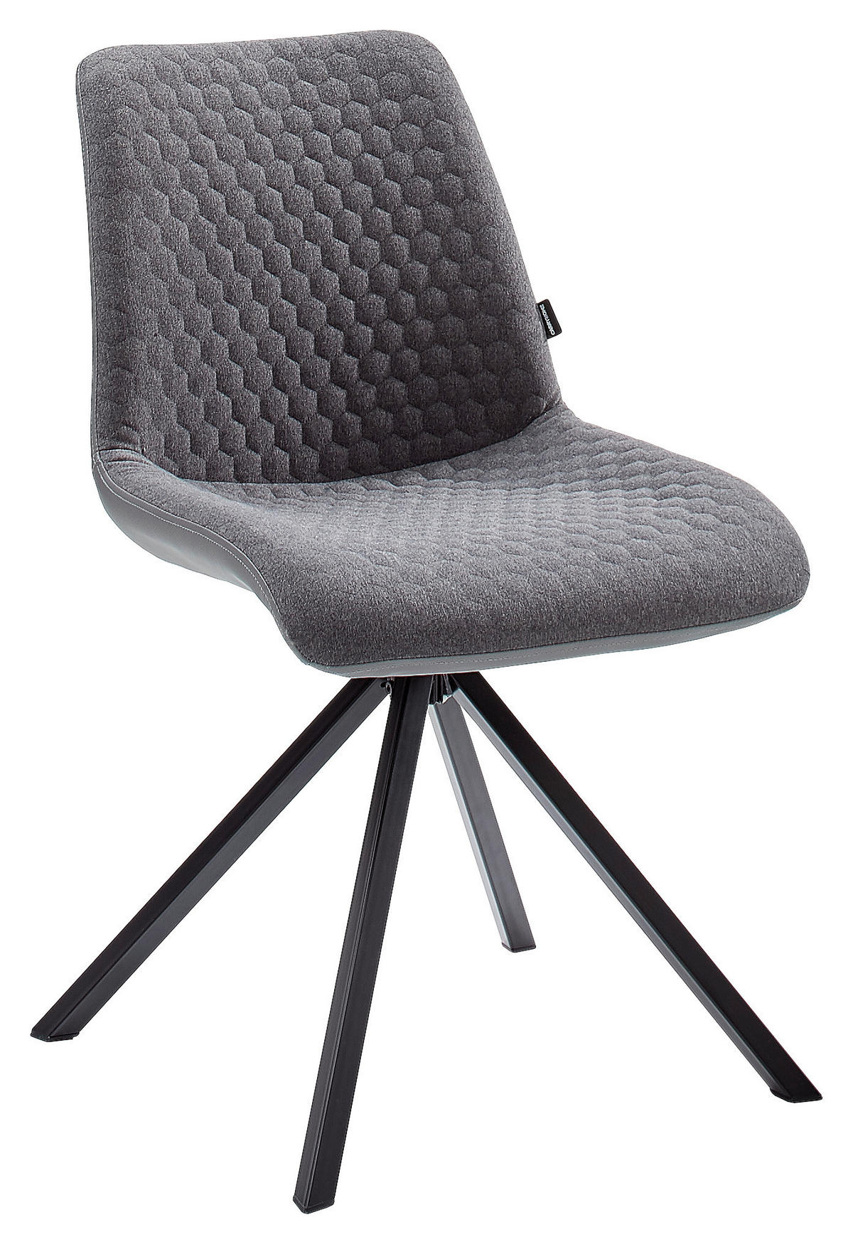 STUHL  in Flachgewebe  - Schwarz/Grau, Design, Textil/Metall (48/87/58cm) - Livetastic