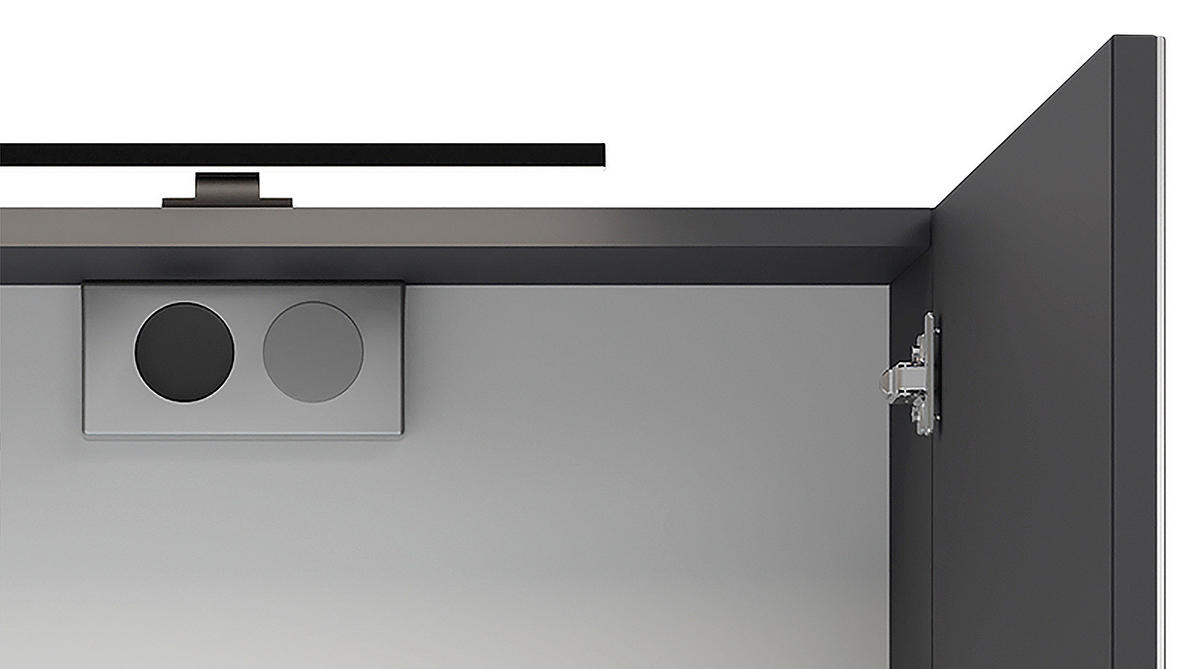 SPIEGELSCHRANK 60/60/20 cm  - Anthrazit, MODERN, Glas/Holzwerkstoff (60/60/20cm) - MID.YOU