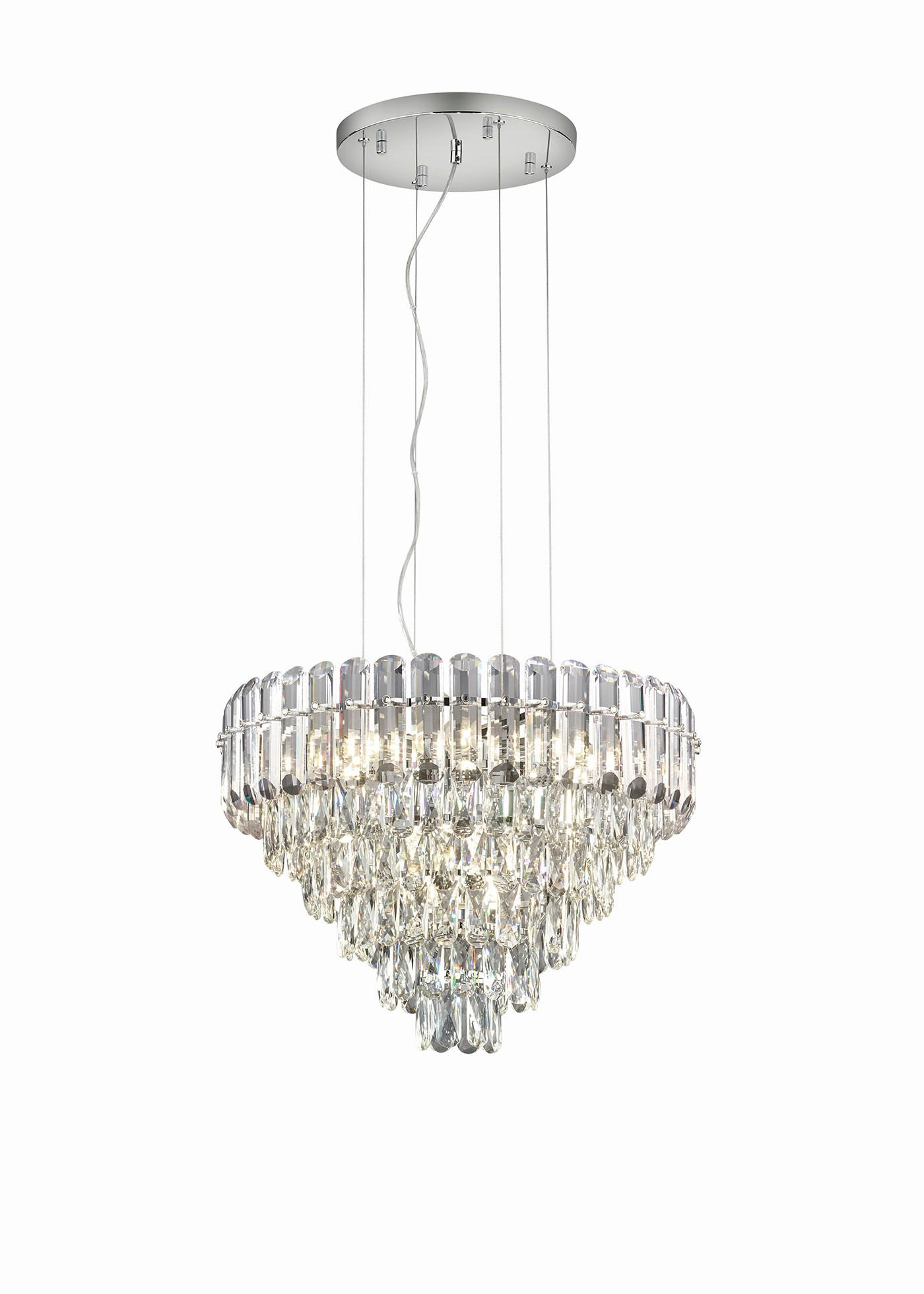 LESTENEC Trio Select 58/150 cm max 40 W E14 - barve kroma/prosojno, Konvencionalno, kovina/steklo (58/150cm)