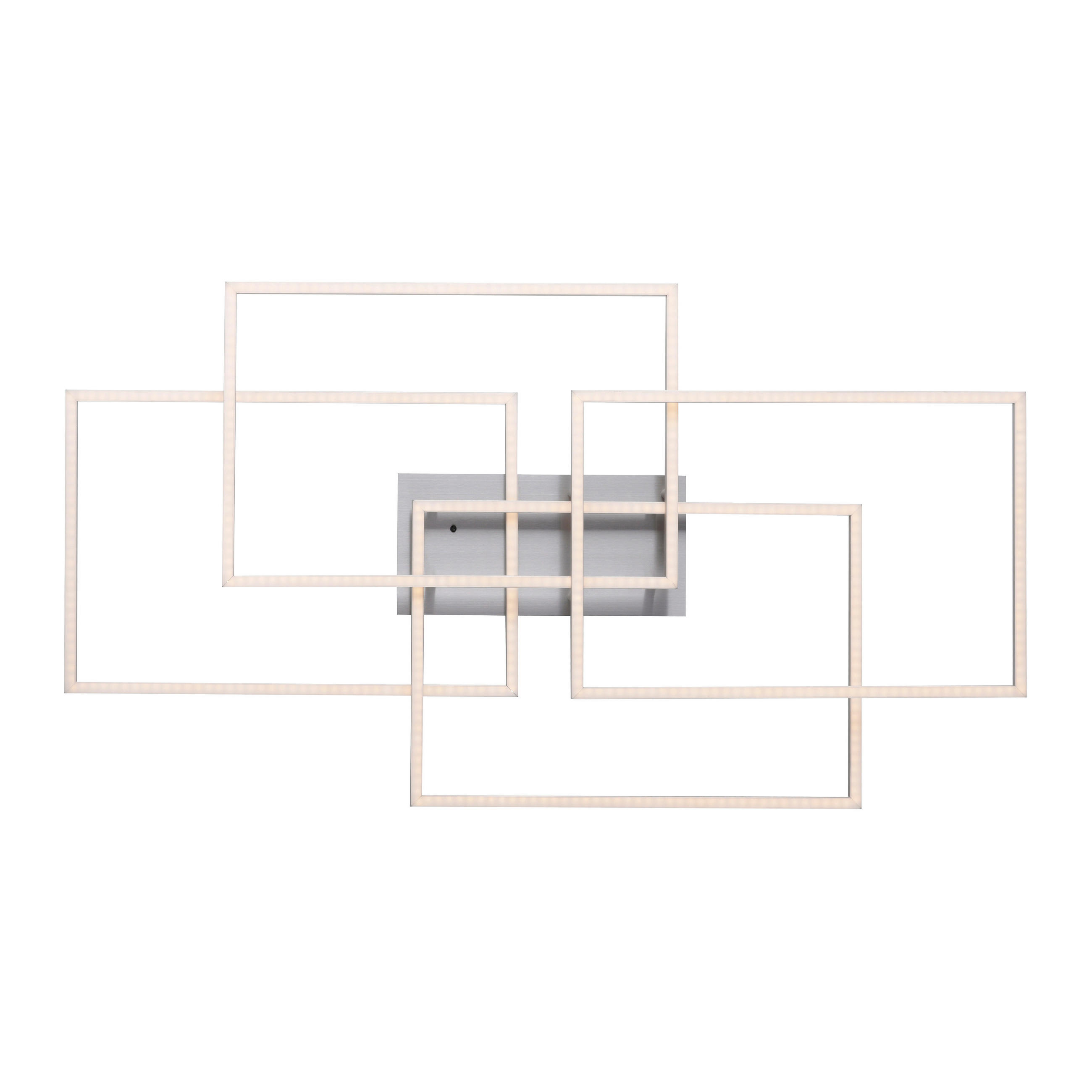 Deckenleuchte IVEN Iven 95/51,5/9 cm   - Nickelfarben, Design, Kunststoff/Metall (95/51,5/9cm)