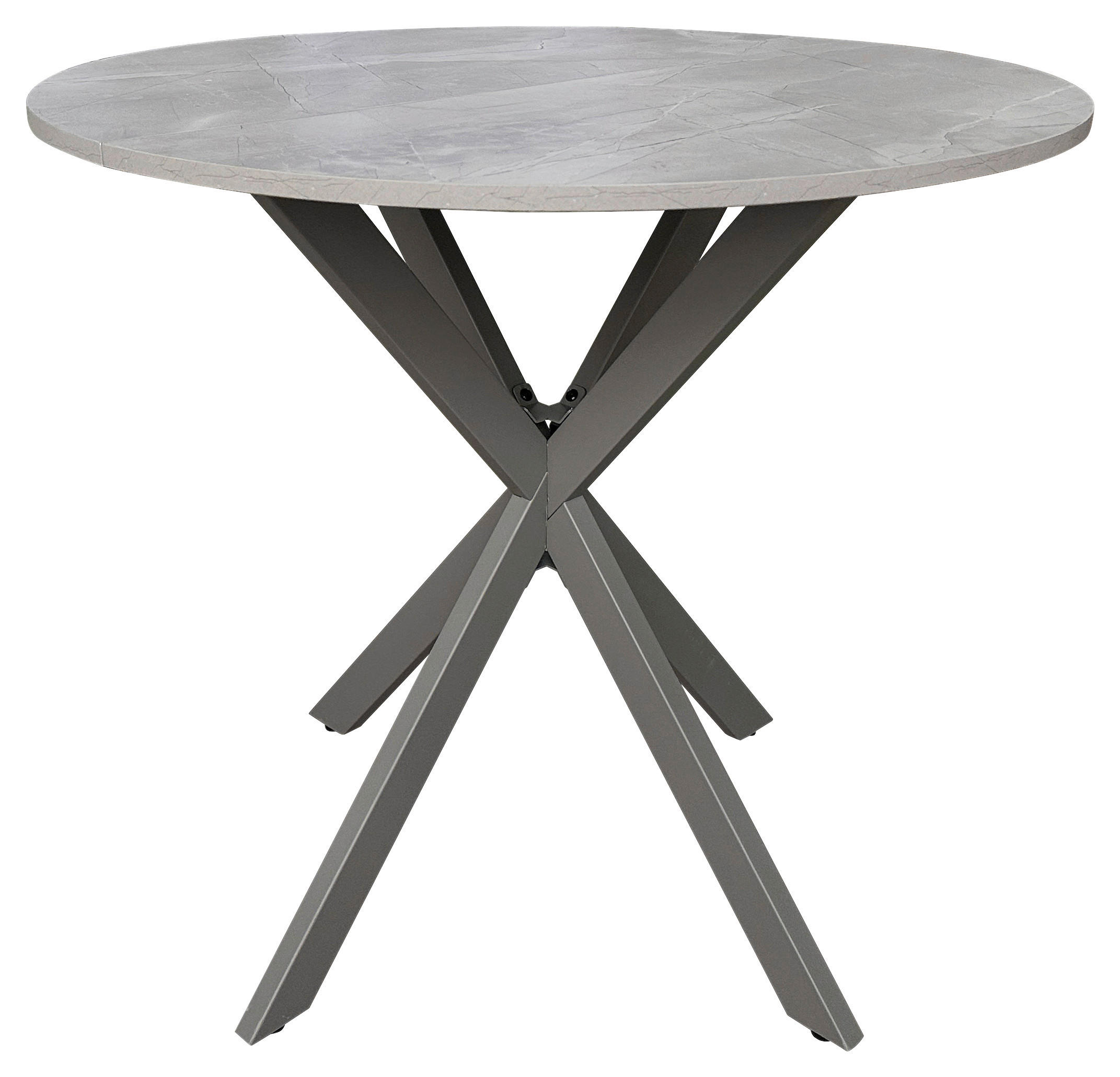 MASĂ din metal, material pe bază de lemn, 80/80/75 cm,