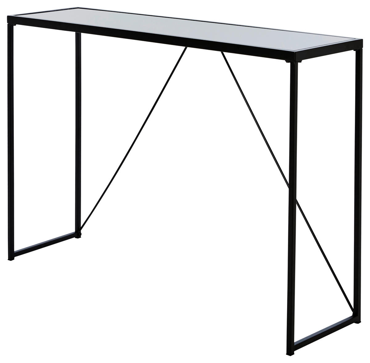 KONSOLENTISCH Schwarz  - Schwarz, KONVENTIONELL, Glas/Metall (111/30/76cm) - Livetastic