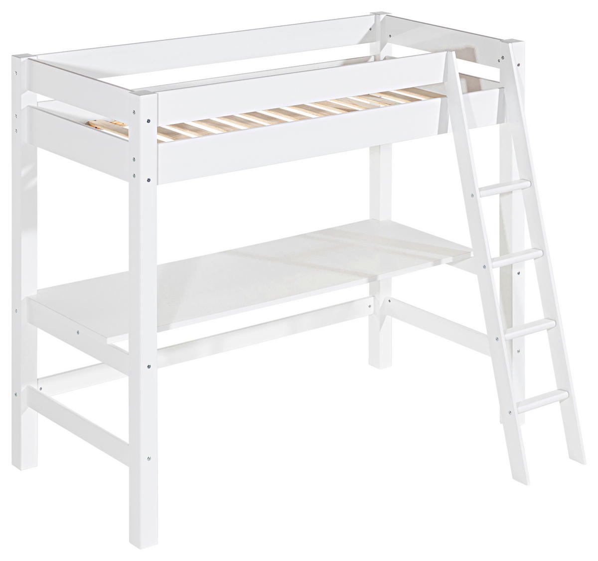 Pat Înalt 90/200 cm  - alb/culoare natur, Lifestyle, lemn (90/200cm) - MID.YOU