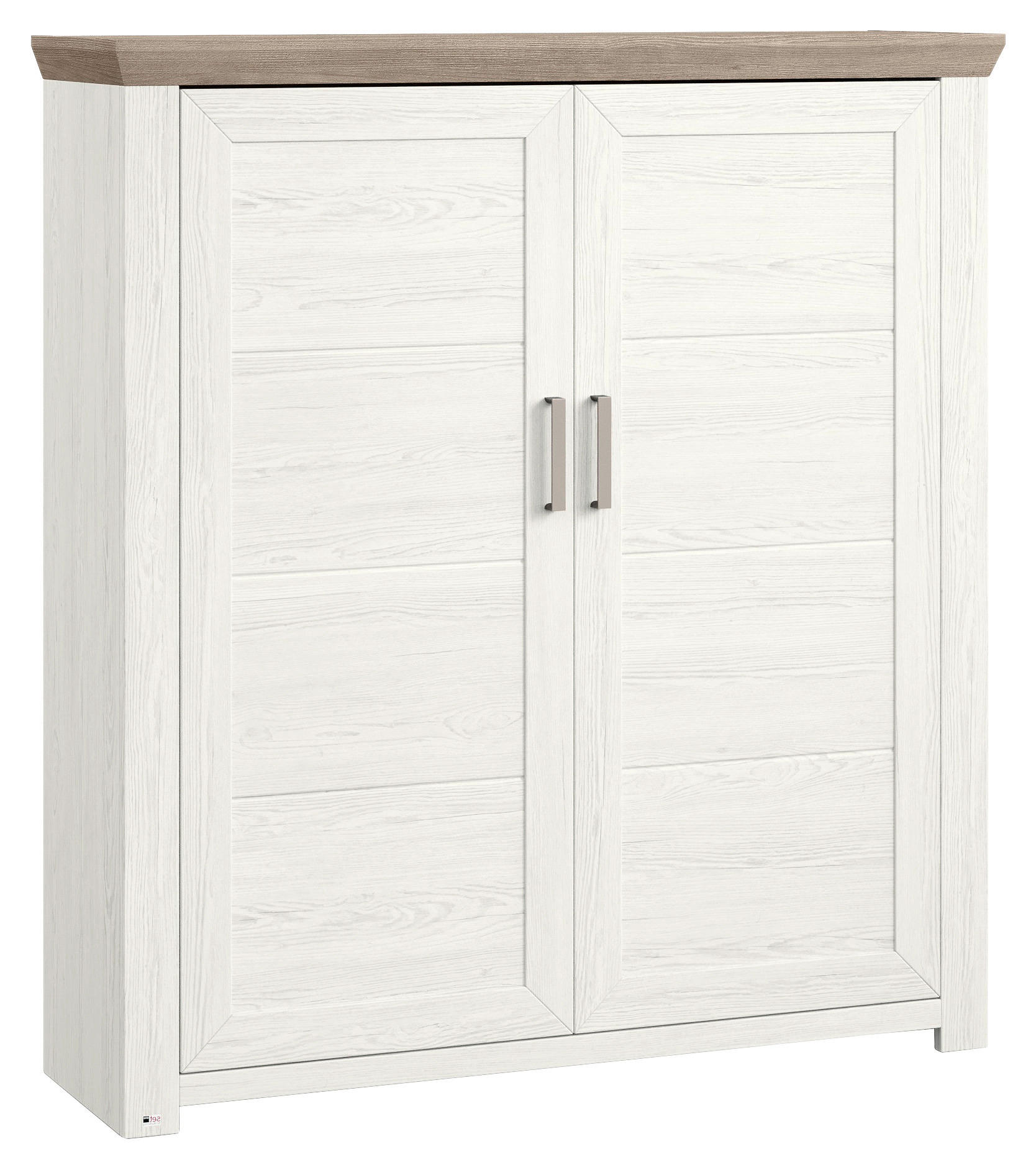 HIGHBOARD  in 129,3/142,6/42,2 cm  - Eichefarben/Weiß, Design, Holzwerkstoff/Metall (129,3/142,6/42,2cm) - SetOne by Musterring