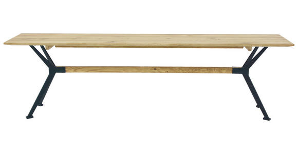 SITZBANK 160/45/35 cm in Wildeiche - Wildeiche/Eichefarben, Natur, Holz/Metall (160/45/35cm) - Carryhome