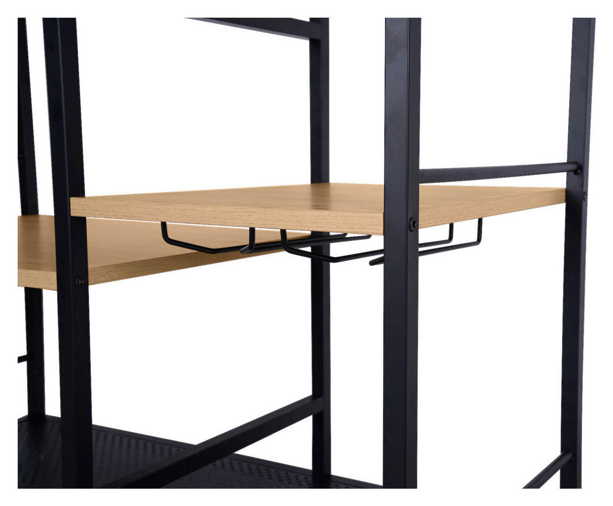 SERVIERWAGEN Naturfarben, Schwarz  - Schwarz/Naturfarben, Trend, Holzwerkstoff/Kunststoff (86/40/86cm) - Xora