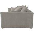 BIGSOFA in Flachgewebe Creme  - Chromfarben/Creme, KONVENTIONELL, Textil/Metall (256/68/122cm) - Carryhome