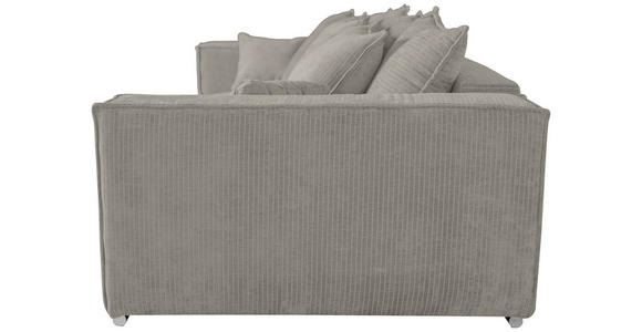 BIGSOFA in Flachgewebe Creme  - Chromfarben/Creme, KONVENTIONELL, Textil/Metall (256/68/122cm) - Carryhome