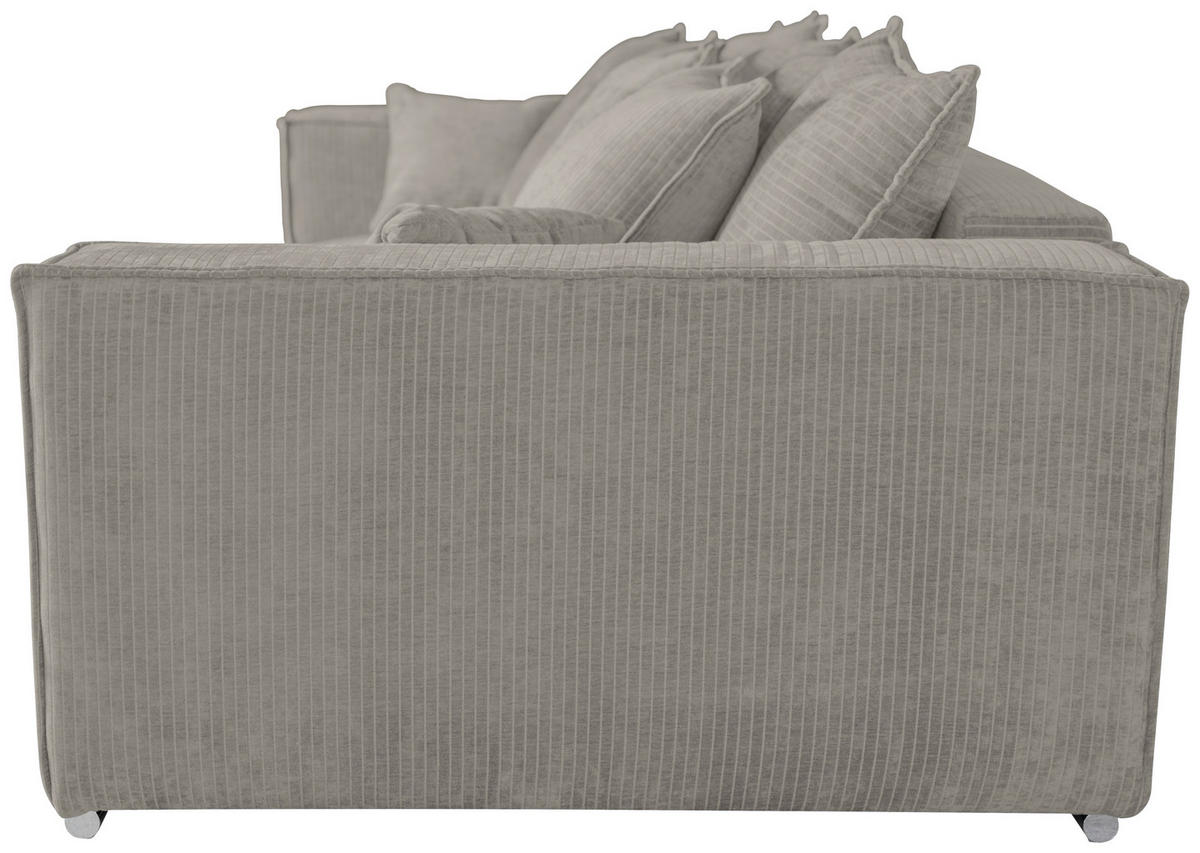 BIGSOFA Flachgewebe Creme  - Chromfarben/Creme, KONVENTIONELL, Textil/Metall (256/68/122cm) - Carryhome