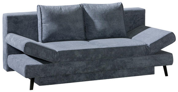 SCHLAFSOFA Grau  - Schwarz/Grau, Design, Textil/Metall (200/85/90cm) - Novel