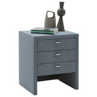 NACHTSCHRANK 48/55/40 cm  - Graublau/Silberfarben, KONVENTIONELL, Textil/Metall (48/55/40cm) - Voleo