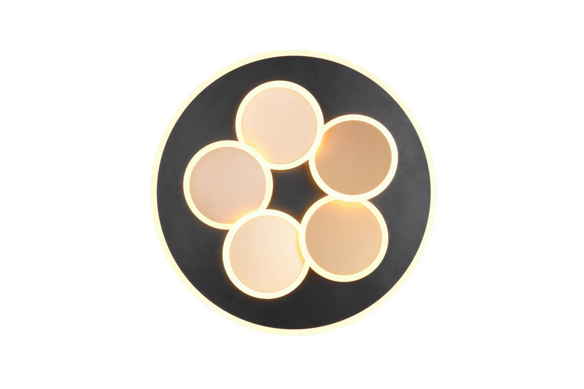LED-DECKENLEUCHTE  49/7.5 cm    - Goldfarben/Schwarz, Design, Metall (49/7.5cm) - Trio Leuchten