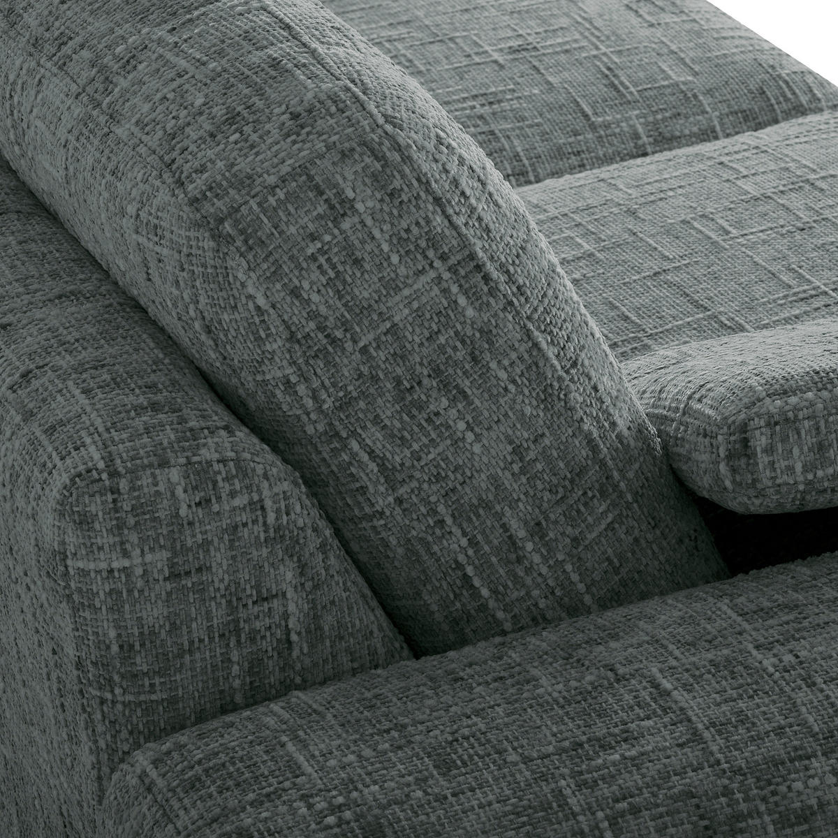 ECKSOFA SPRING Anthrazit Webstoff Zierkissen  - Anthrazit/Schwarz, Design, Textil/Metall (273/250cm) - Livetastic