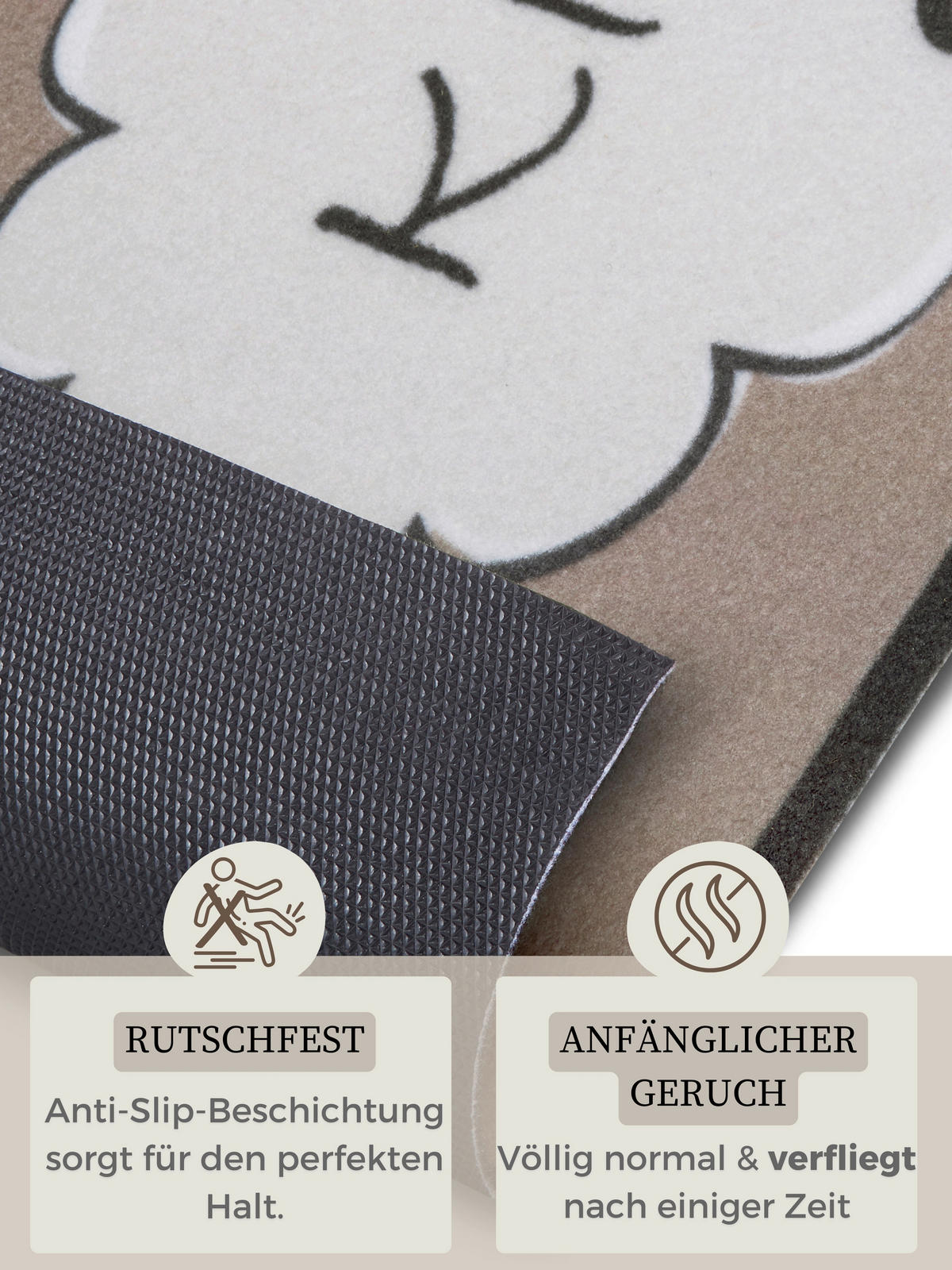 Sehenswert: Küchenläufer (rech 50/150 cm Cook & Clean Weiß, Schwarz, Braun  - Schwarz/Weiß, Design, Kunststoff (50/150cm) - Hanse Home