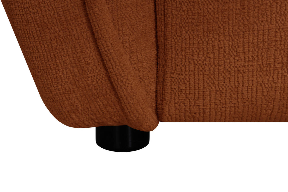 ECKSOFA LIVOLI in Chenille Rostfarben  276/160 cm  - Rostfarben/Schwarz, Design, Textil (276/160cm) - MID.YOU