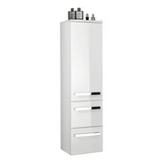 MIDISCHRANK - Chromfarben/Weiß, KONVENTIONELL, Glas/Holzwerkstoff (30/121/33cm) - Sadena